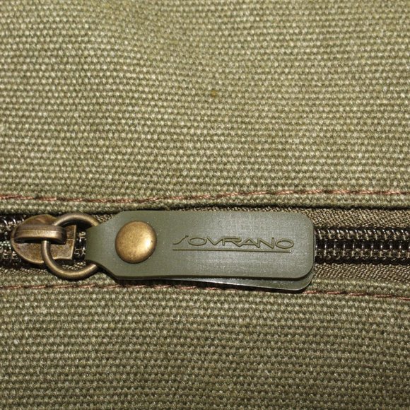 Sovrano Olive Valore Canvas Messenger Bag HazMat Advertising Embroidery Travel - Picture 8 of 10